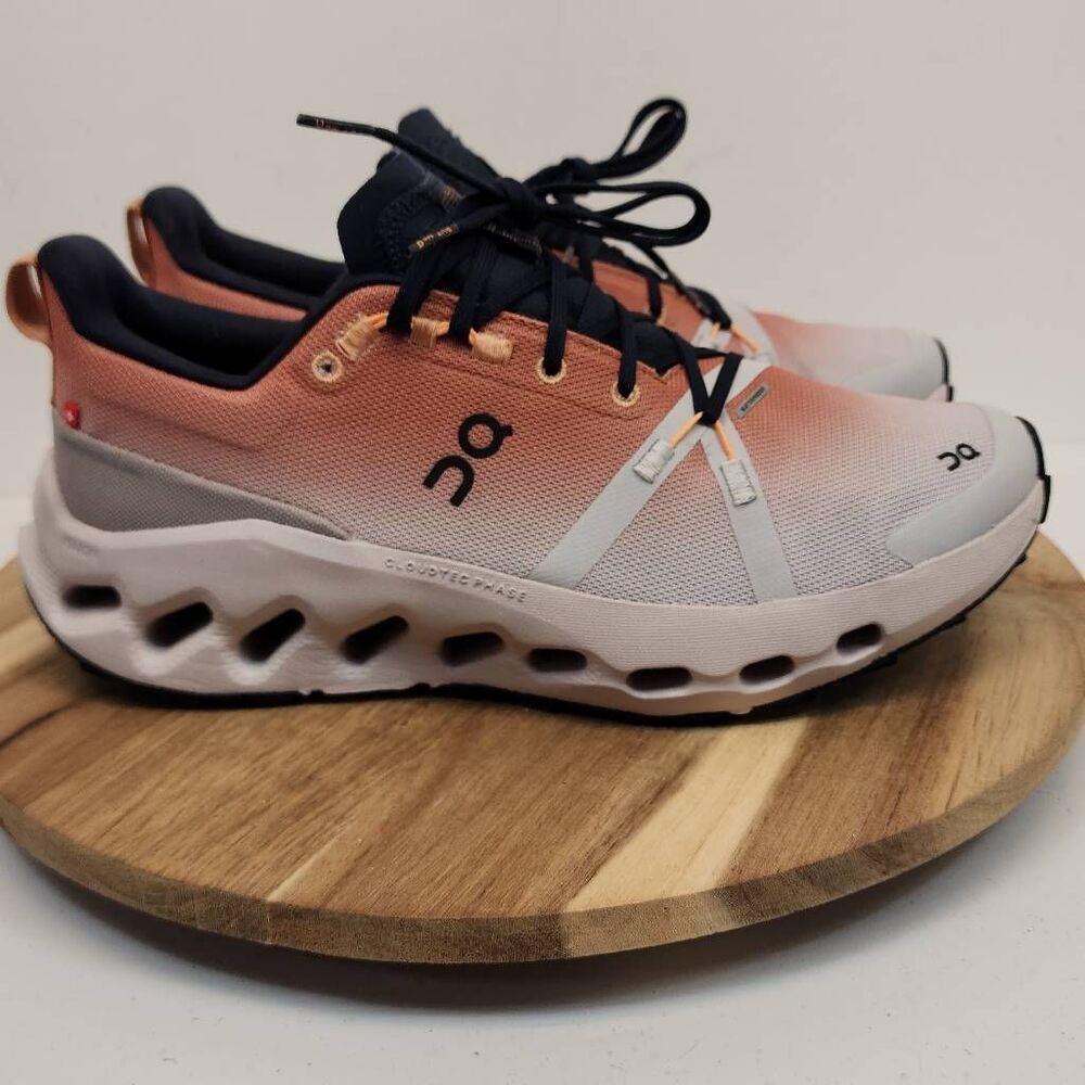 On Running Women's Cloudsurfer Trail Waterproof Sneakers Size 9 Sandstone/ Silve